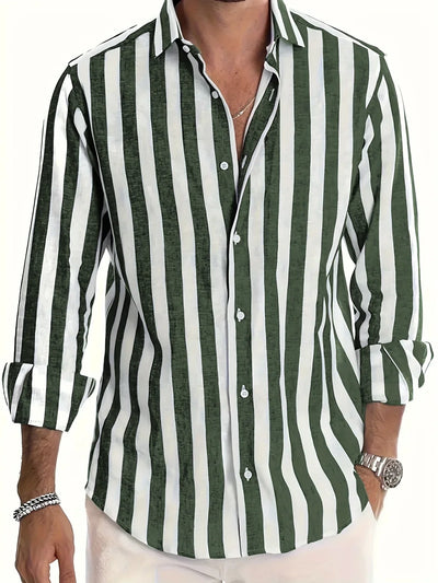 George - Camisa de Manga Larga a Rayas Elegante