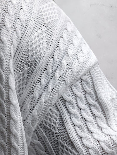 Conjunto de camiseta casual de punto trenzado