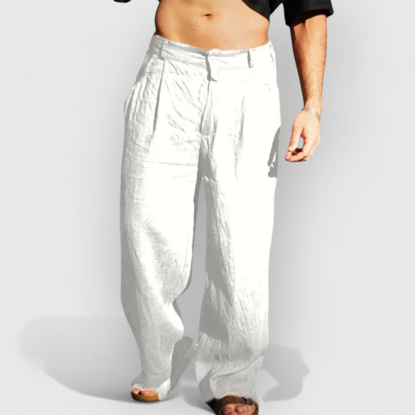 Malik – Pantalones de lino con pierna ancha