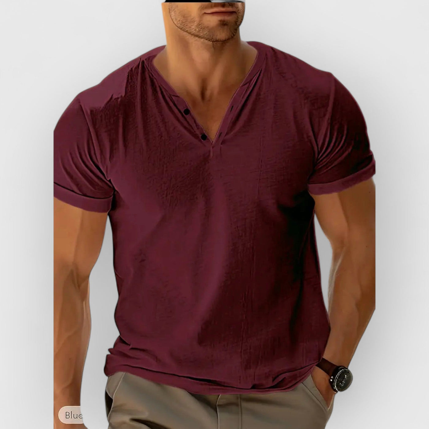 Eligio - Camiseta de Punto con Botones