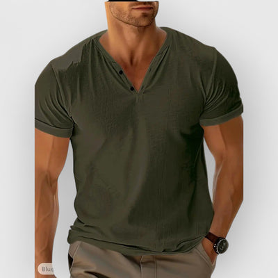 Eligio - Camiseta de Punto con Botones