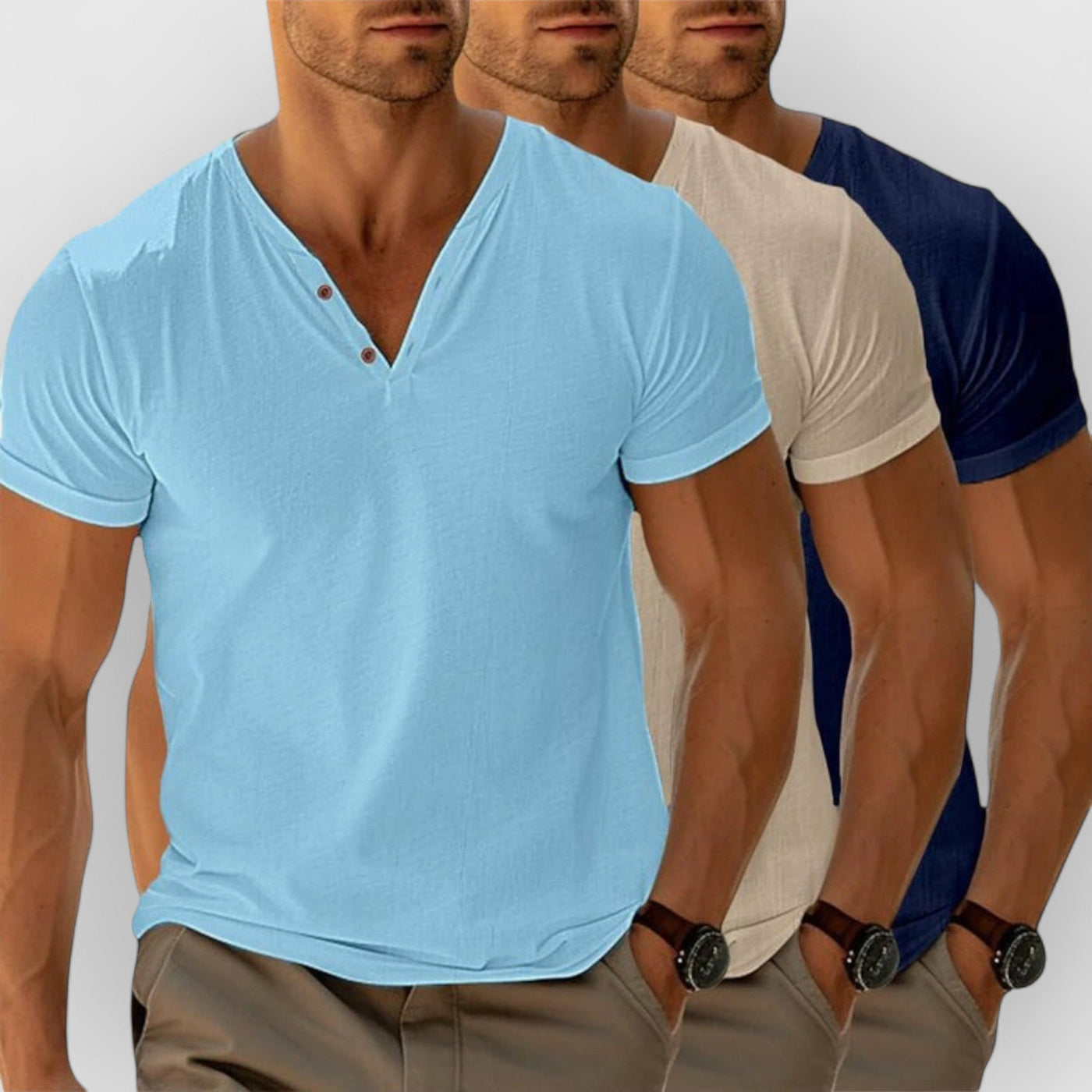 Eligio - Camiseta de Punto con Botones