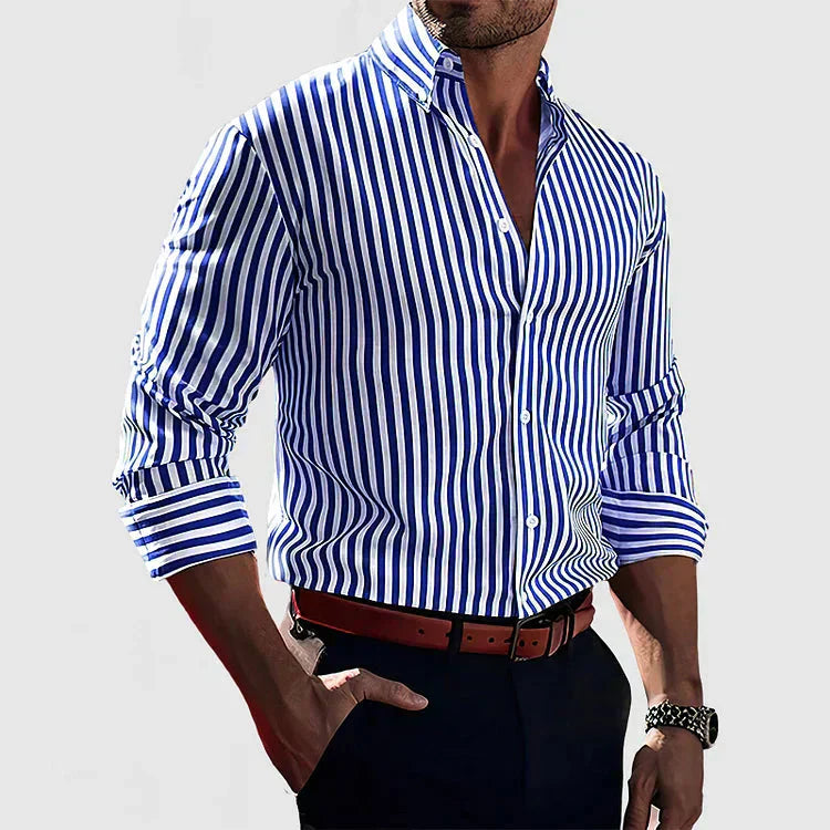 MIRAVO | Camisa a rayas para hombre – Elegante y Seguro de Sí Mismo
